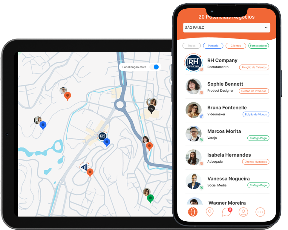 Imagens de tablet e celular da bupper